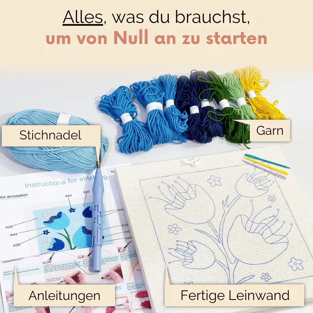 Calmstich Punch Needle Kit mit Garnen